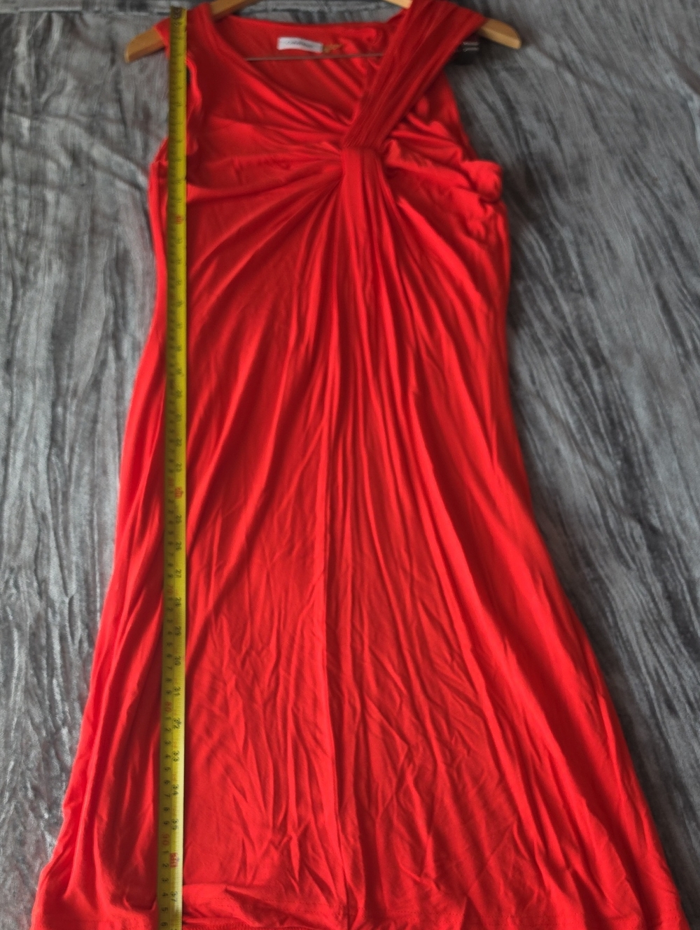 Calvin Klein Red Twist-Detail Maxi Dress